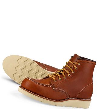 Red Wing 6-Inch Classic Moc Heritage Short in Legacy Leather Women's Boots Brown | ZA 133PJJ